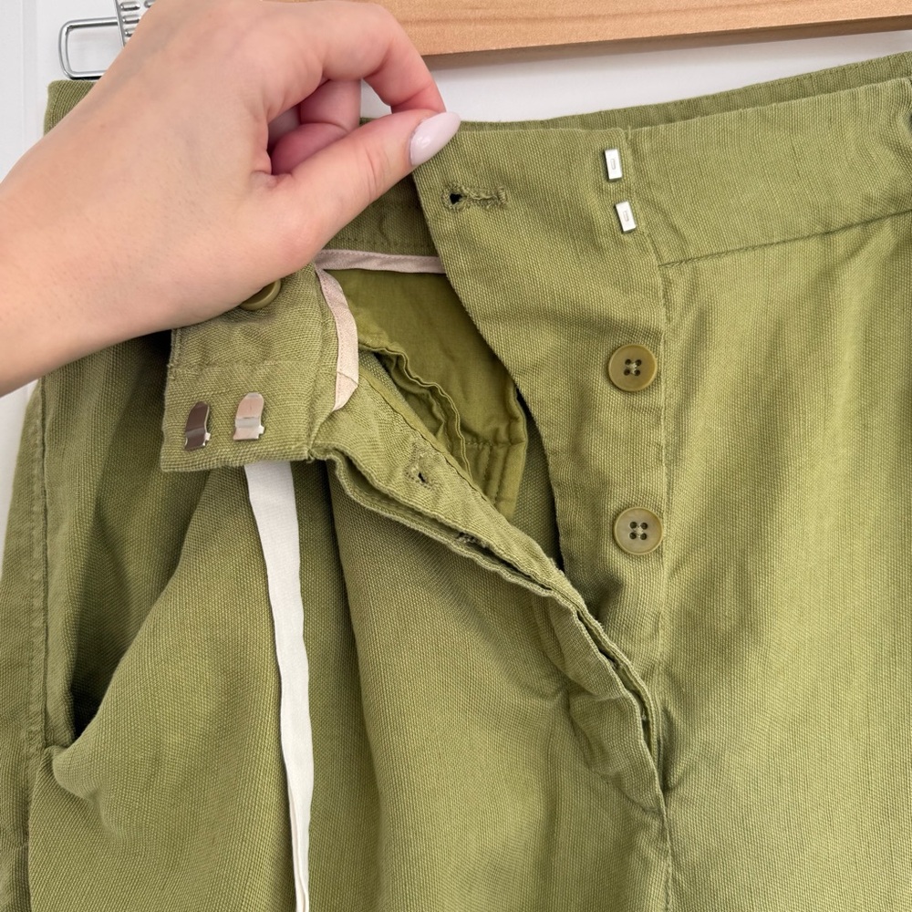 WILFRED | Linen blend Sage Green Cropped Trousers - Size 6 - Picture 3 of 12